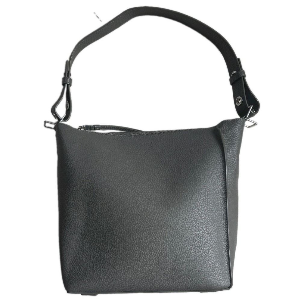 AllSaints Storm Grey Leather Kita Hobo Bag with Authenticity Card